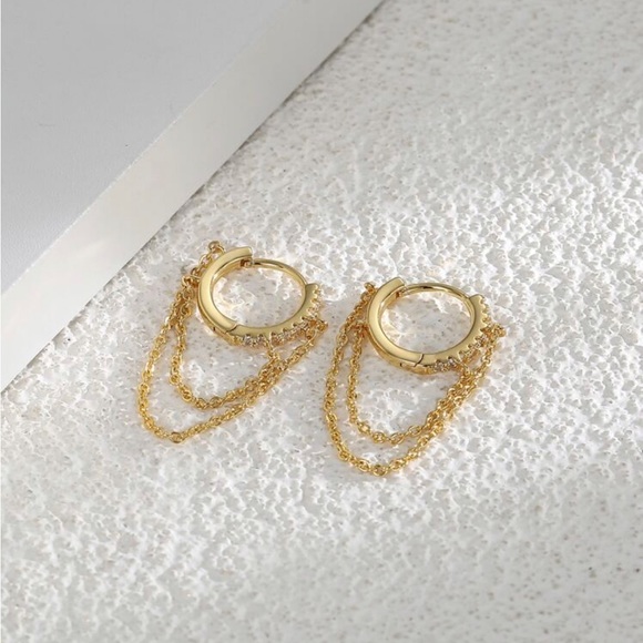 Jewelry - ✨Cuff Chain Hoop Earrings